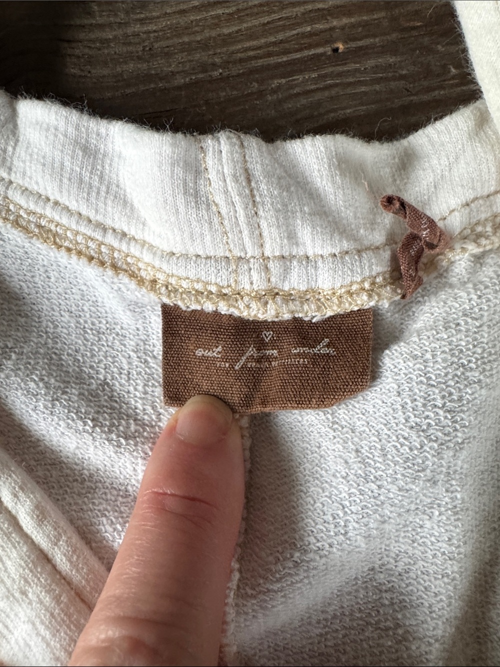 Urban outfitters out from under Tulli knit  relaxed cream cropped overalls Med - Picture 7 of 8